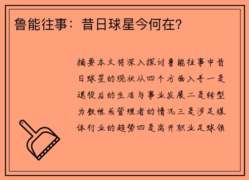 鲁能往事：昔日球星今何在？